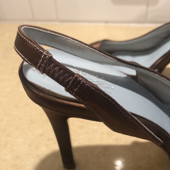 Lela Rose Unforgettable Moments Brown Satin Sandals - Picture 9 of 12